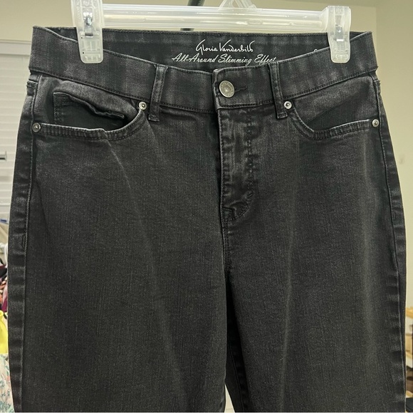 !SOLD! GLORIA VANDERBILT Women's Black Jeans size 8 Cotton Streetwear Curvy Pant - Picture 4 of 8